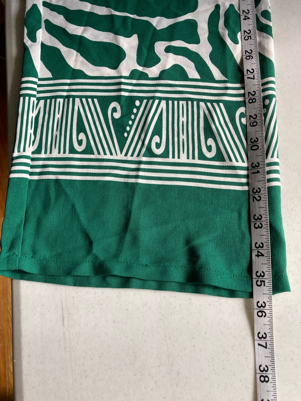 Wide Leg Drawstring Pants in Green & White - Picture 9 of 9